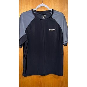 Baleaf Shirt Mens Size M Black Grey Excellent Short Sleeve Raglan
